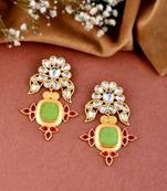 Kundan floral drop earrings