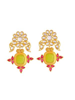 Kundan floral drop earrings 3