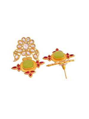 Kundan floral drop earrings 4