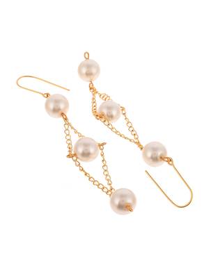 Gold plated pearl drop dangle earrings 3
