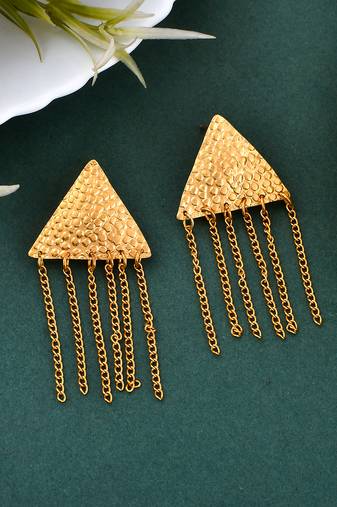 Textured chain drop earrings