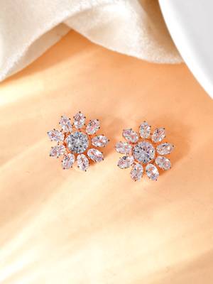 Cz floral western earrings 1
