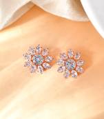 Cz floral western earrings
