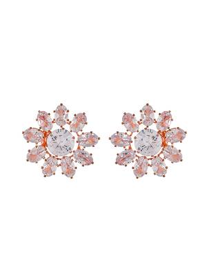 Cz floral western earrings 3