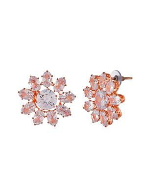 Cz floral western earrings 4