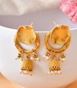 Gold plated handcrafted jhumka earrings
