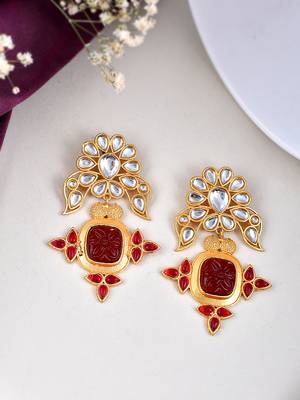 White kundan earrings 1