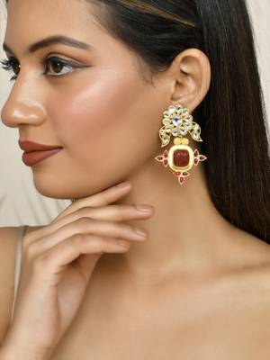 White kundan earrings 2