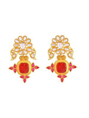 White kundan earrings 3