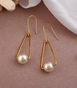 Gold plated latest pearl drop earrings for women