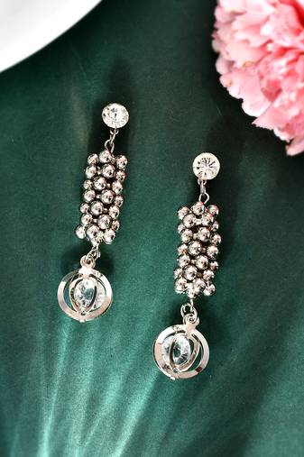 Silver plated dangle earrings