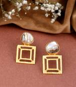 Gold plated mother of pearl drop earring