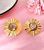 Gold plated handcrafted stud earrings