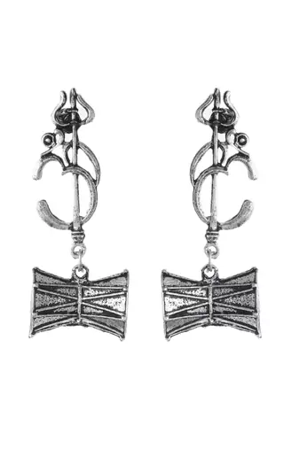 Shiva shakti damru trishul earrings for women