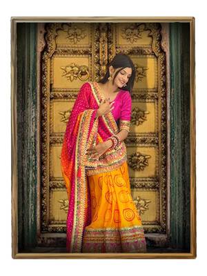 Riva Enterprise Women's Soft Pure Chiffon With Colourful Embroidery heavy lace Saree with blouse 1