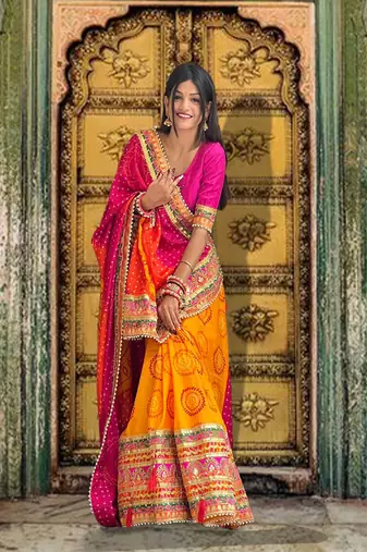 Riva Enterprise Women's Soft Pure Chiffon With Colourful Embroidery heavy lace Saree with blouse