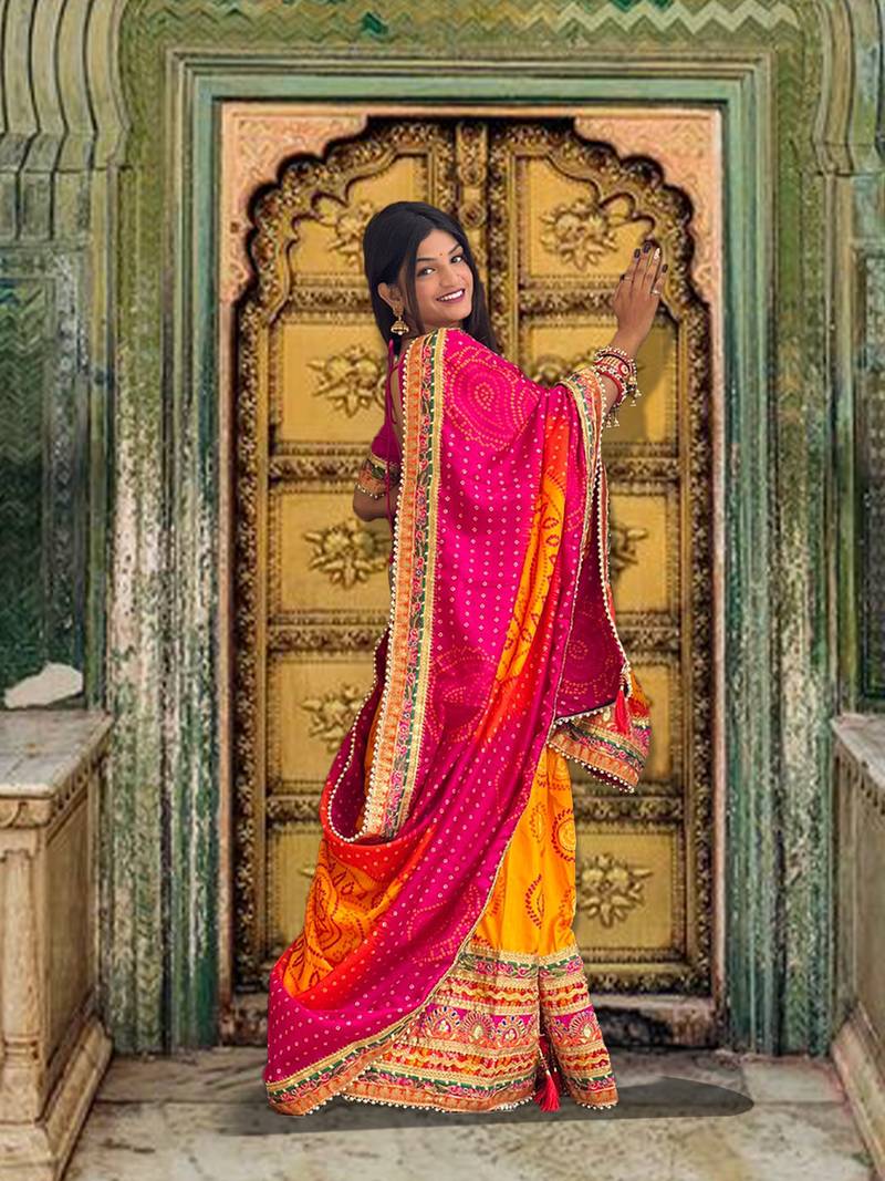 Riva Enterprise Women's Soft Pure Chiffon With Colourful Embroidery heavy lace Saree with blouse