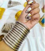 Silver spiral kada bracelet oxidised bangle for women