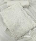 White chikankari embroidered unstitched dress material