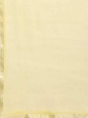 Yellow  chikankari embroidered unstitched dress material 3