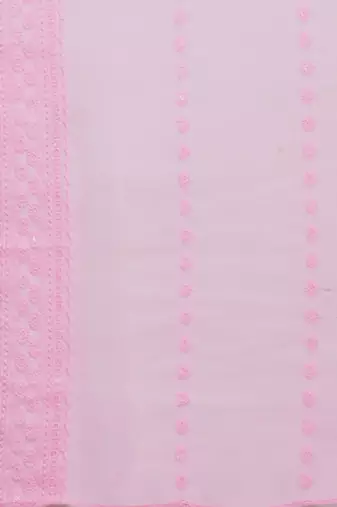 Pink chikankari embroidered unstitched dress material