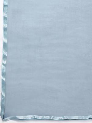 Blue chikankari embroidered unstitched dress material 3
