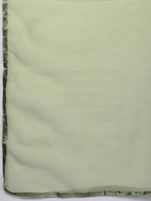 Green chikankari embroidered unstitched dress material 3