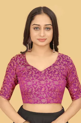 Peach Jacquard Cotton Silk Woven Saree With Blouse Piece