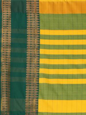 Villagius Cotton Silk Resham Woven Yellow Saree with Blouse Piece 5