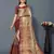 Beige Maroon Jacquard Soft Aura Silk Woven Saree With Silk Blouse Piece
