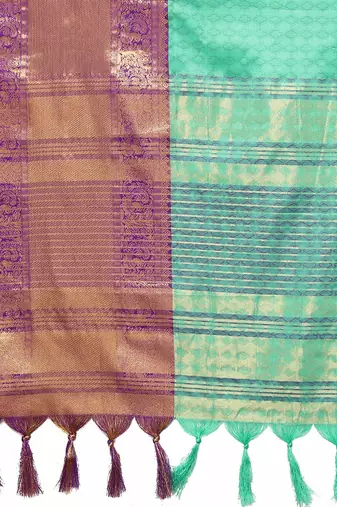 Rexona Purple Jacquard Soft Aura Silk Woven Saree With Silk Blouse Piece