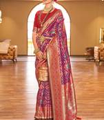 Purple Heavy Banarasi Jacaurd Banarasi silk blend Saree