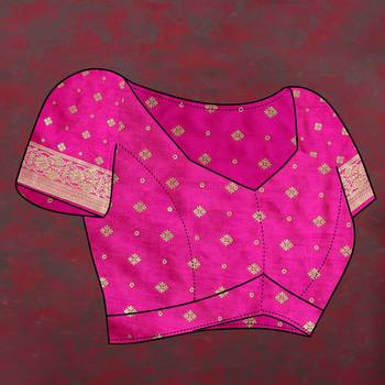 Women's latest design blue and pink color bandhani patola silk saree with blouse piece 4