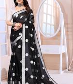 Black Chanderi Silk Saree