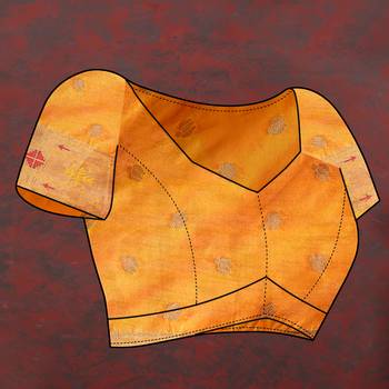 Women's latest design orange color paithani silk saree with blouse piece 4