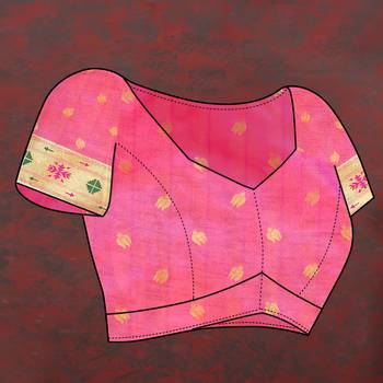 Women's latest design pink color paithani silk saree with blouse piece 4