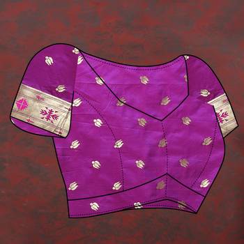 Women's latest design wine color paithani silk saree with blouse piece 4