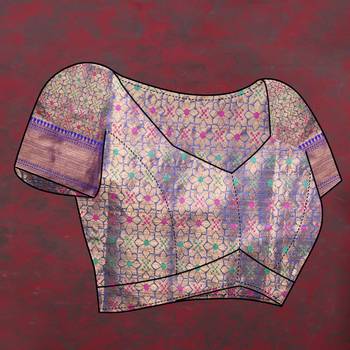 Women's latest design blue color soft cotton saree with blouse piece 4
