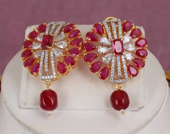 Cz stone studded pendant set with semi precious beads 2