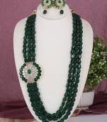 Cz stone studded pendant set with semi precious beads