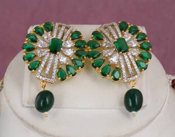 Cz stone studded pendant set with semi precious beads 2