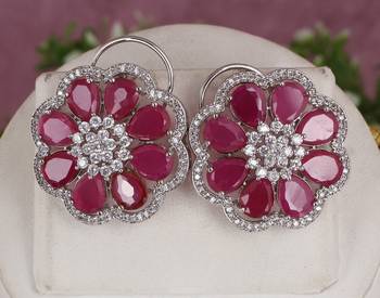 Cz stone studded pendant set with semi precious beads 2