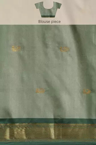 Soft Silk Jacquard Work Beige Green Saree