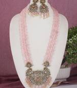 Cz stone studded pendant set with semi precious beads