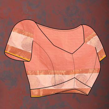 Women's latest design orange color soft cotton saree with blouse piece 4