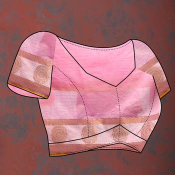 Women's latest design pink color soft cotton saree with blouse piece 4