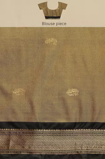 Musturd black jaccaurd work pure soft silk dharmavaram saree