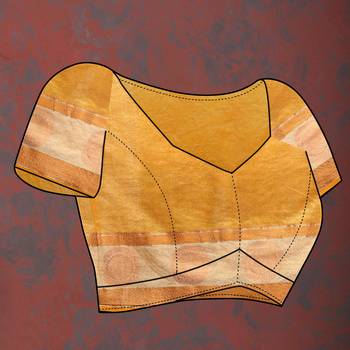 Women's latest design yellow color soft cotton saree with blouse piece 4