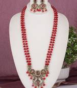 Cz stone studded pendant set with semi precious beads