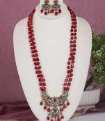 Cz stone studded pendant set with semi precious beads